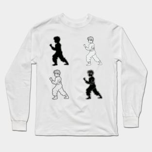 practicing martial arts Long Sleeve T-Shirt